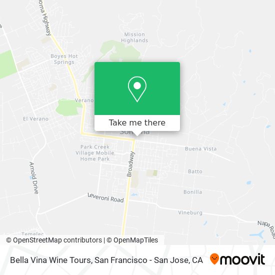 Bella Vina Wine Tours map