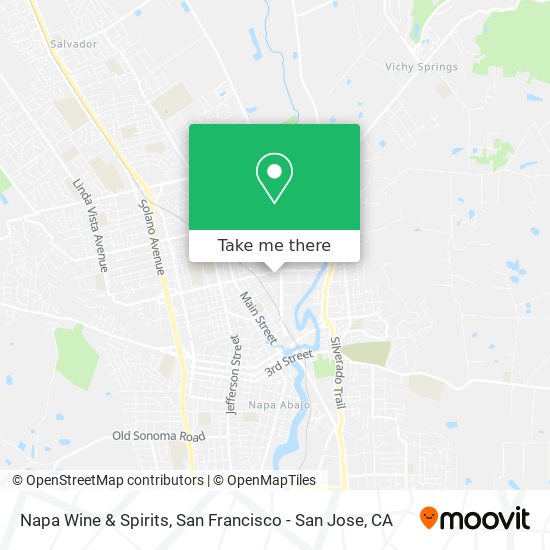 Napa Wine & Spirits map