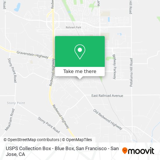 Mapa de USPS Collection Box - Blue Box