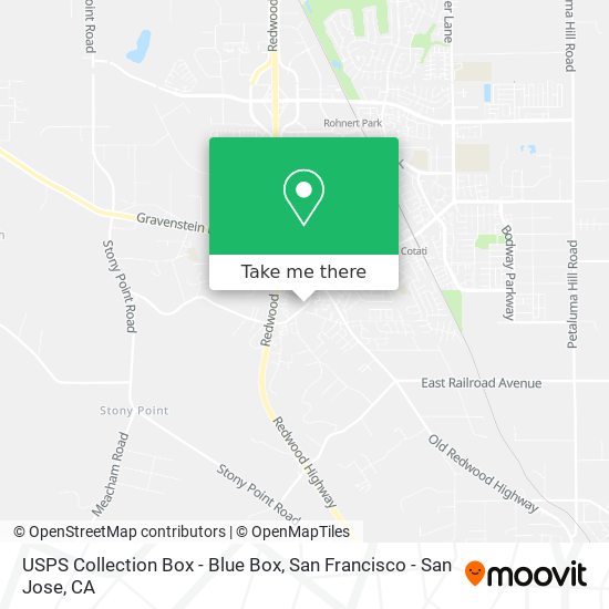 Mapa de USPS Collection Box - Blue Box