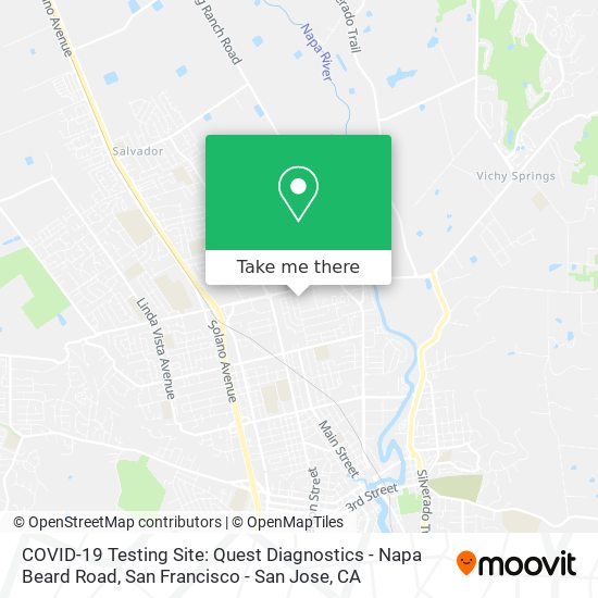Mapa de COVID-19 Testing Site: Quest Diagnostics - Napa Beard Road