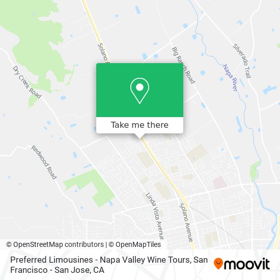 Mapa de Preferred Limousines - Napa Valley Wine Tours