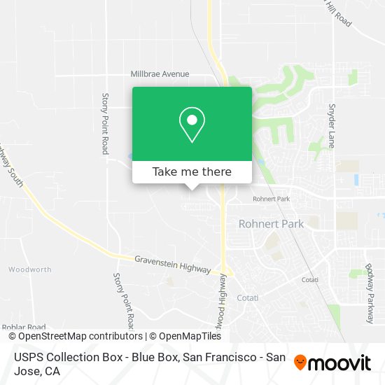 USPS Collection Box - Blue Box map