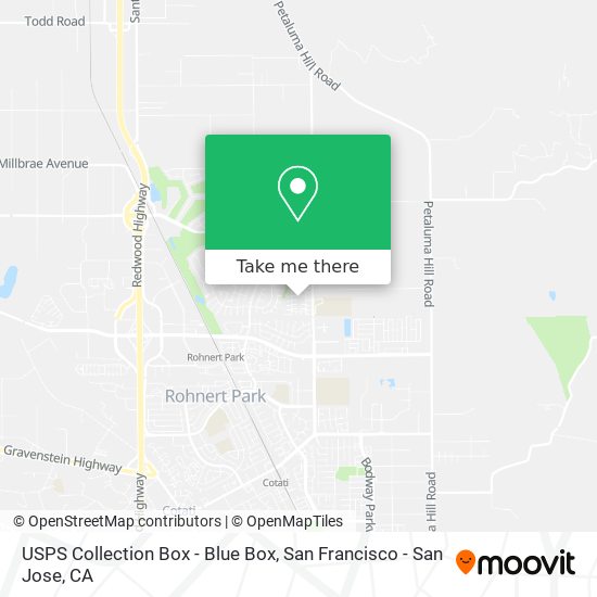 Mapa de USPS Collection Box - Blue Box