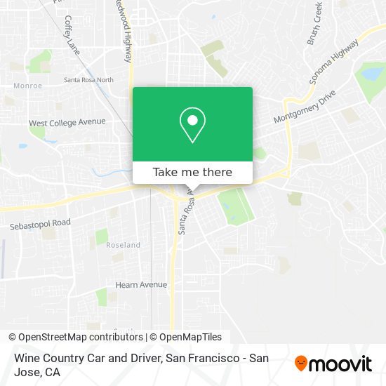 Wine Country Car and Driver map