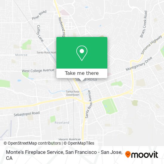 Monte's Fireplace Service map
