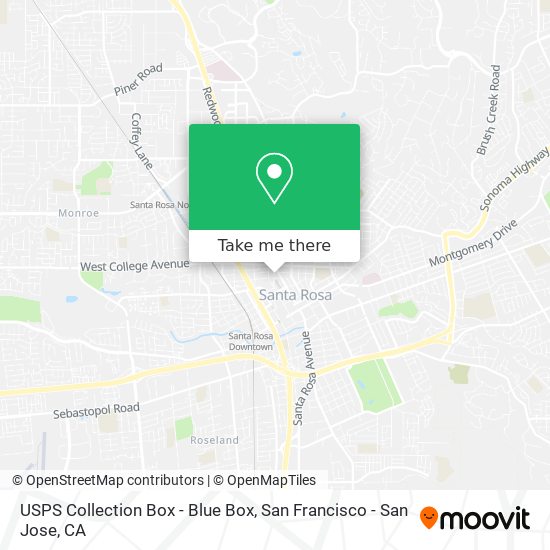 USPS Collection Box - Blue Box map