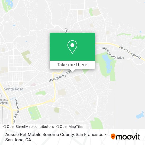 Aussie Pet Mobile Sonoma County map
