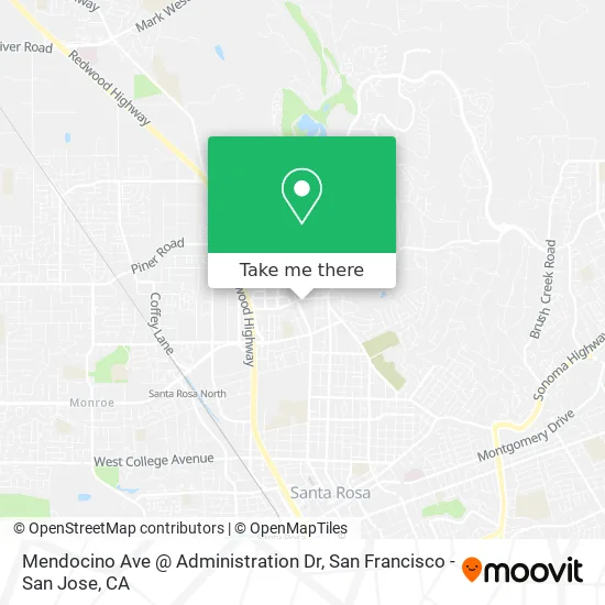 Mendocino Ave @ Administration Dr map