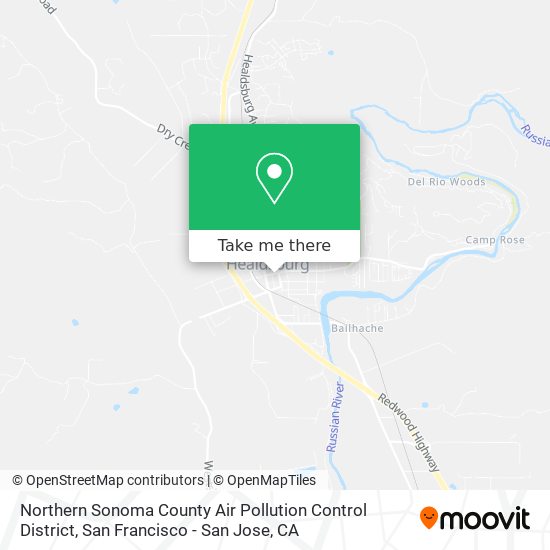 Mapa de Northern Sonoma County Air Pollution Control District