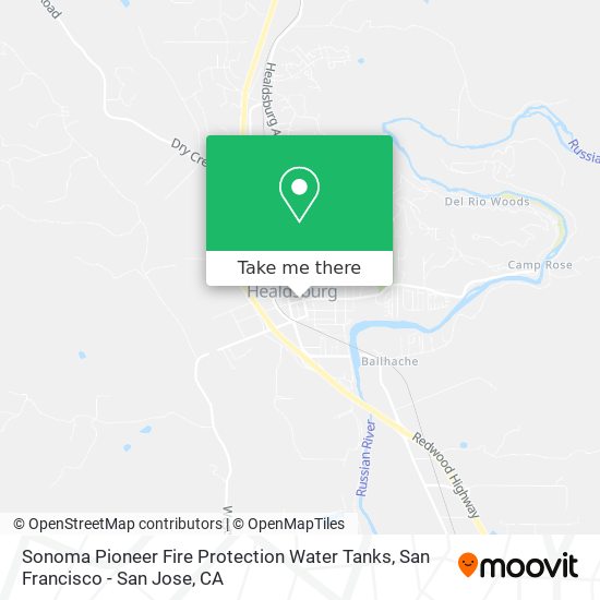Mapa de Sonoma Pioneer Fire Protection Water Tanks