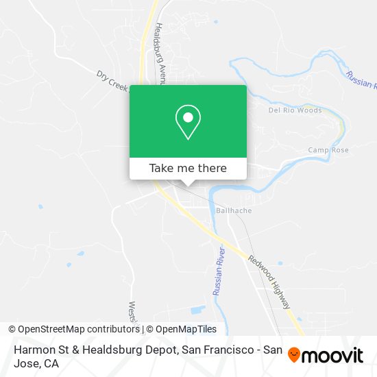 Harmon St & Healdsburg Depot map