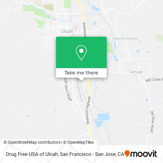 Mapa de Drug Free USA of Ukiah