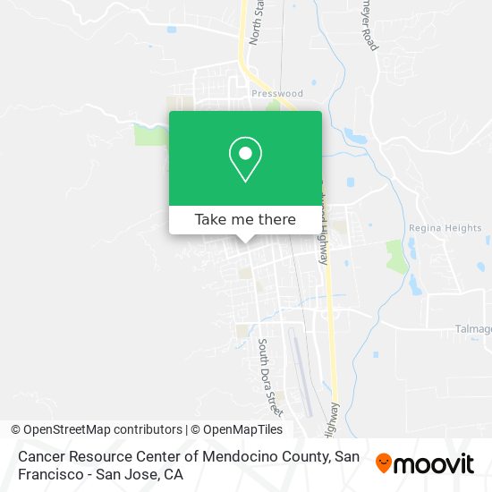 Mapa de Cancer Resource Center of Mendocino County