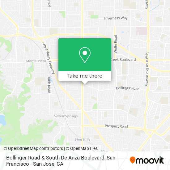 Mapa de Bollinger Road & South De Anza Boulevard