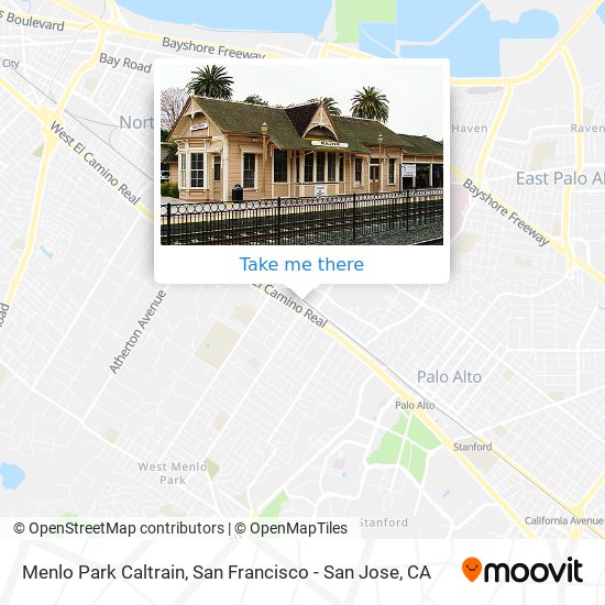 Mapa de Menlo Park Caltrain