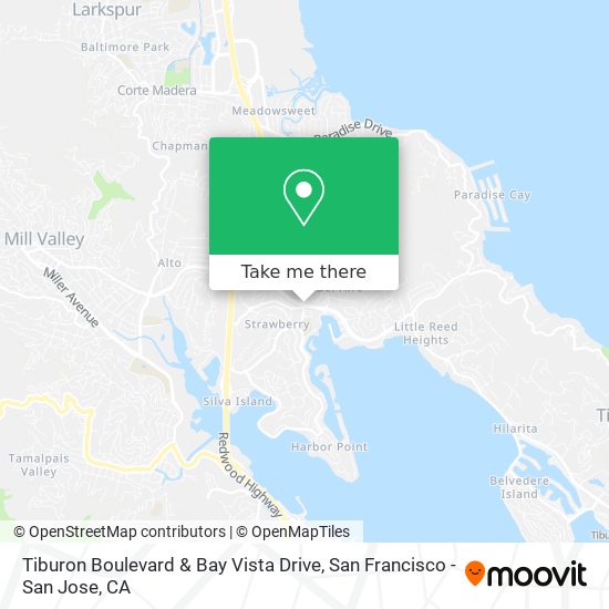 Mapa de Tiburon Boulevard & Bay Vista Drive