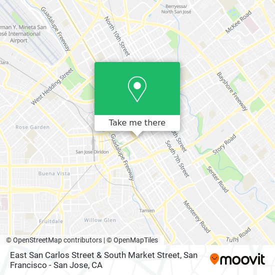 East San Carlos Street & South Market Street map