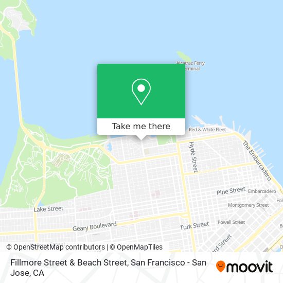 Fillmore Street & Beach Street map