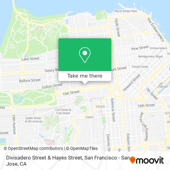 Divisadero Street & Hayes Street map