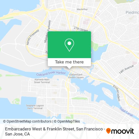 Embarcadero West & Franklin Street map