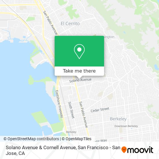Mapa de Solano Avenue & Cornell Avenue