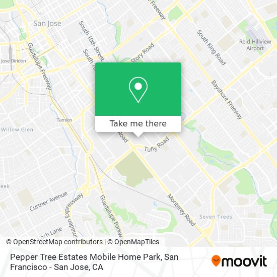 Pepper Tree Estates Mobile Home Park map