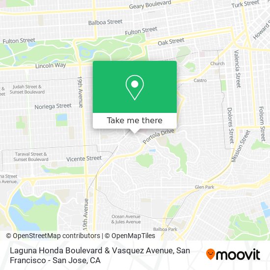 Laguna Honda Boulevard & Vasquez Avenue map