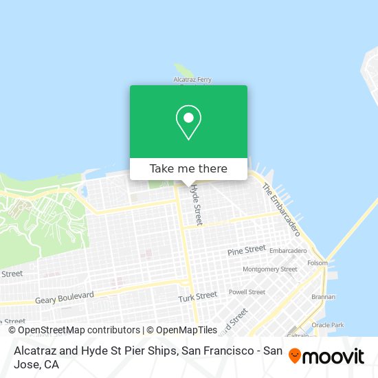 Alcatraz and Hyde St Pier Ships map