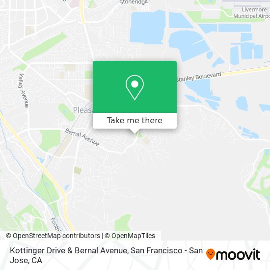 Kottinger Drive & Bernal Avenue map