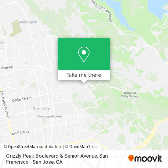 Grizzly Peak Boulevard & Senior Avenue map