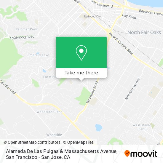 Mapa de Alameda De Las Pulgas & Massachusetts Avenue