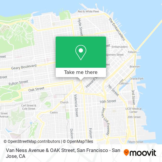 Van Ness Avenue & OAK Street map