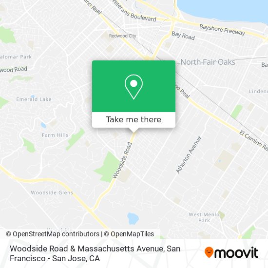 Woodside Road & Massachusetts Avenue map