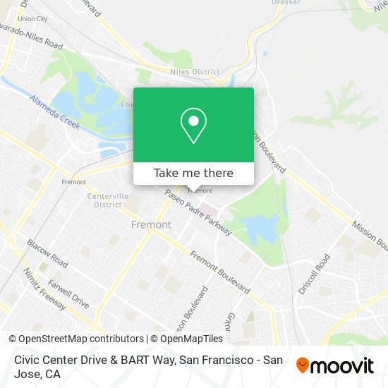 Civic Center Drive & BART Way map