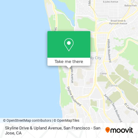 Skyline Drive & Upland Avenue map