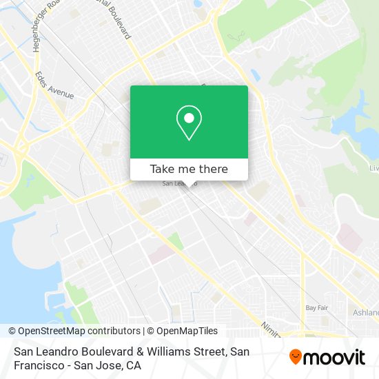 San Leandro Boulevard & Williams Street map