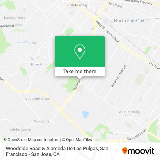 Mapa de Woodside Road & Alameda De Las Pulgas