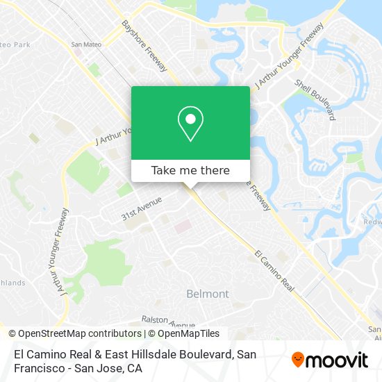 Mapa de El Camino Real & East Hillsdale Boulevard