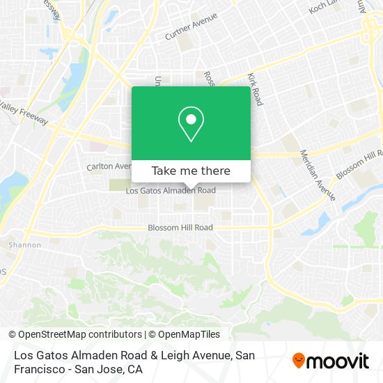 Los Gatos Almaden Road & Leigh Avenue map