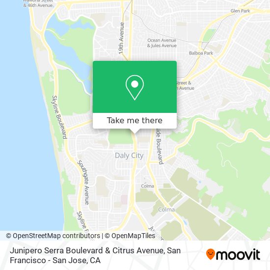 Junipero Serra Boulevard & Citrus Avenue map