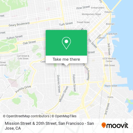 Mission Street & 20th Street map