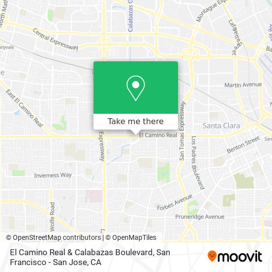 El Camino Real & Calabazas Boulevard map