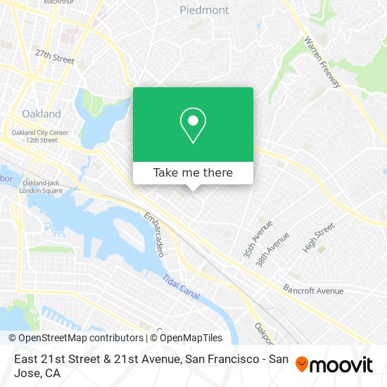 East 21st Street & 21st Avenue map