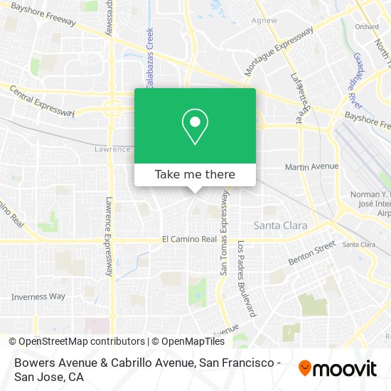 Mapa de Bowers Avenue & Cabrillo Avenue