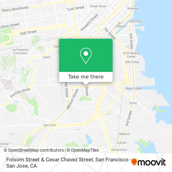 Folsom Street & Cesar Chavez Street map