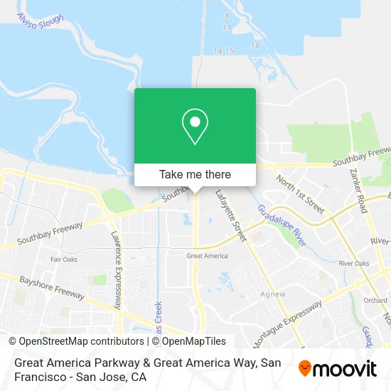 Mapa de Great America Parkway & Great America Way
