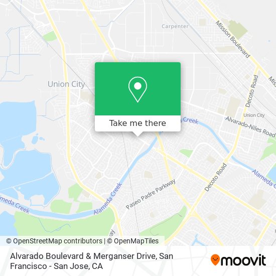 Alvarado Boulevard & Merganser Drive map