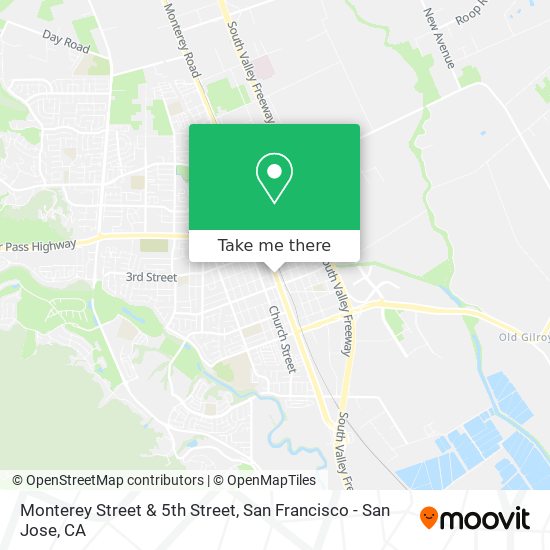 Monterey Street & 5th Street map