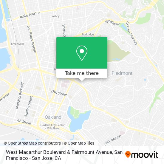 West Macarthur Boulevard & Fairmount Avenue map